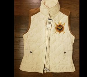 Lauren Ralph Lauren creme white and brown vest